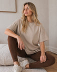 Top oversize coton oat milk