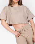 Crop top coton oat milk