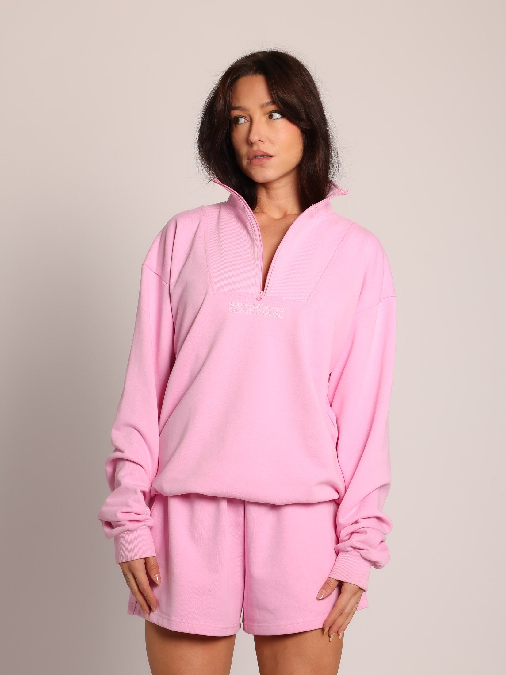 Sweat Zipper Blush Pink