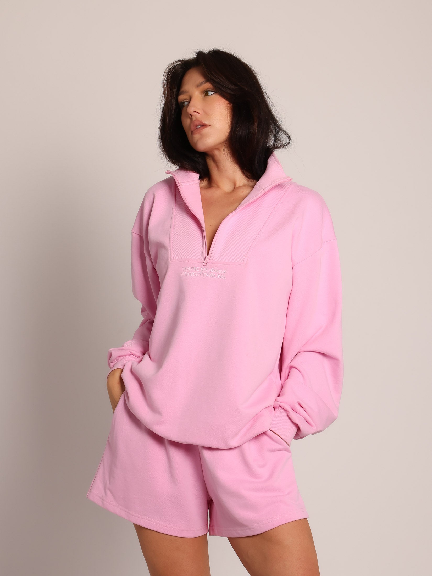 Sweat Zipper Blush Pink